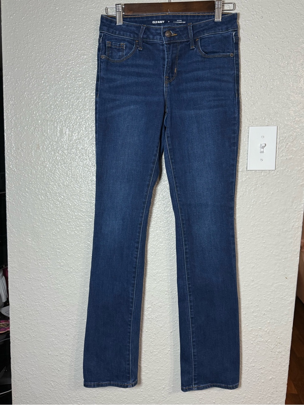 Old Navy midrise Kicker Bootcut Jeans Womens Size 0 Blue Dark Wash